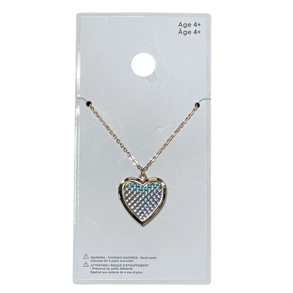 Kids Heart Necklace Bundle Lockets and Best Friends Forever Split Hearts‎ 4ct